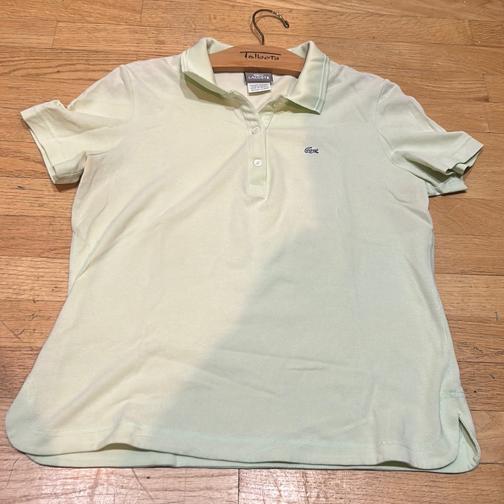 Lacoste Women's Green Short-sleeve Polo Shirt, size XL (46)